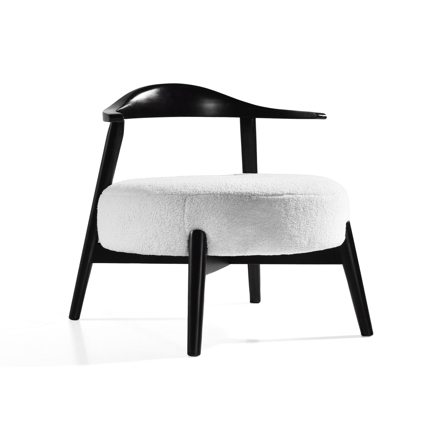 Upholstered Accent Chair, Modern Living Room Chairs, Reading Armchair For Sunroom Bedroom - White