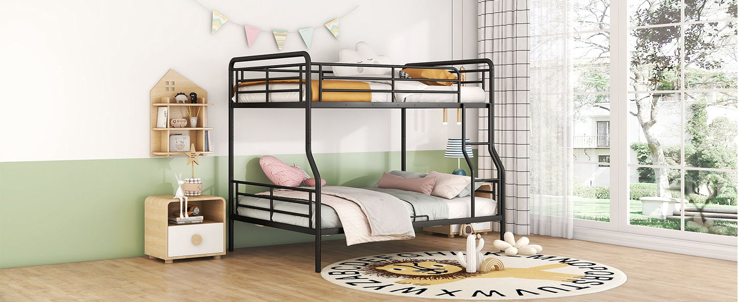 Full Long Over Queen Bunk Bed - Black