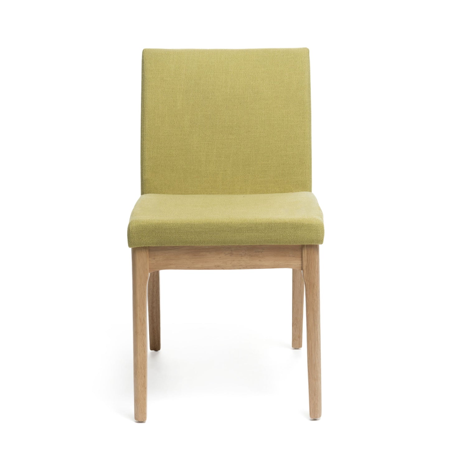 Contemporary Fabric Dining Chairs (Set of 2) - Green / Natural Oak