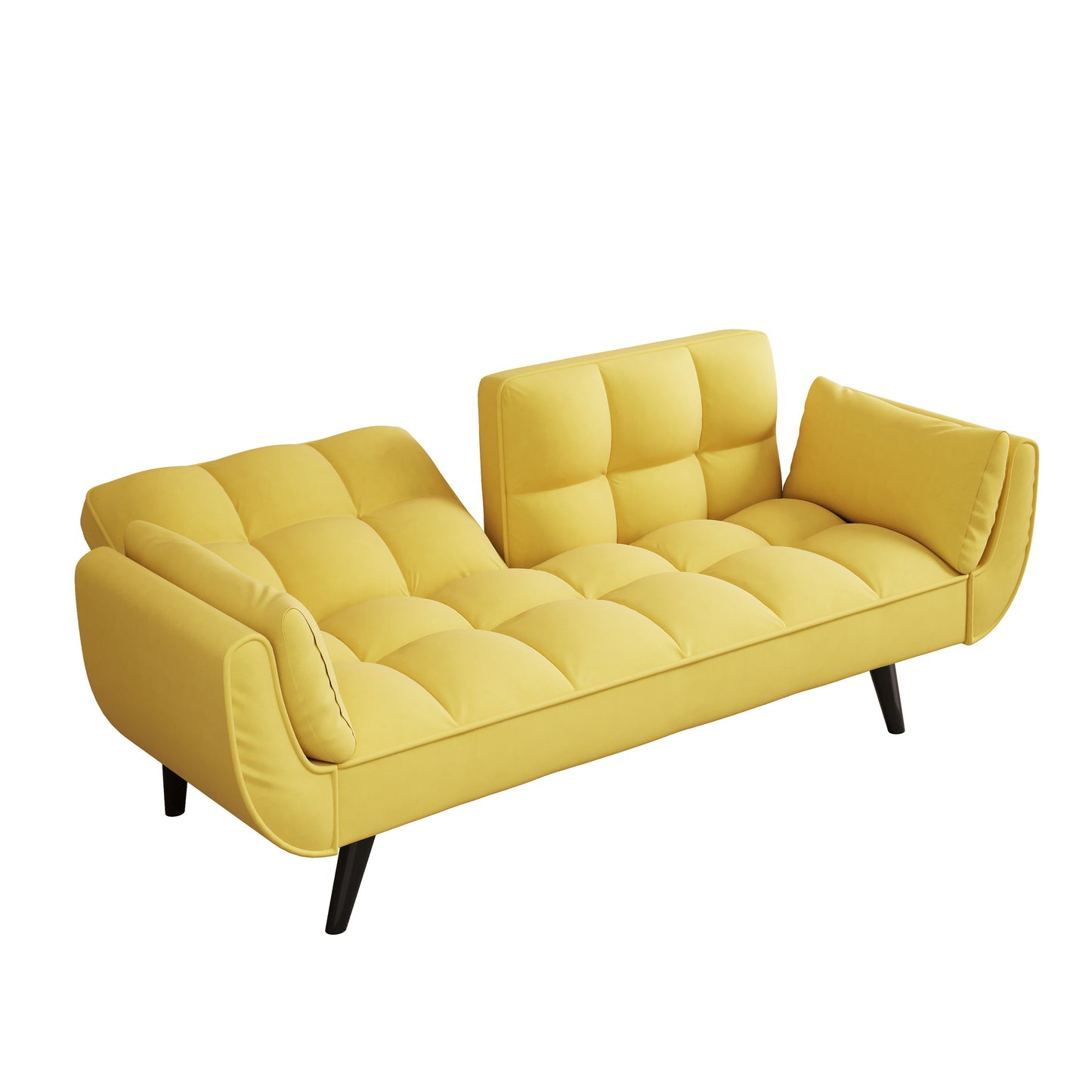 Sofa Soft Two Armrests Throw Pillow Pillow Comfortable Fit Apartment Bedroom Small Space - Yellow