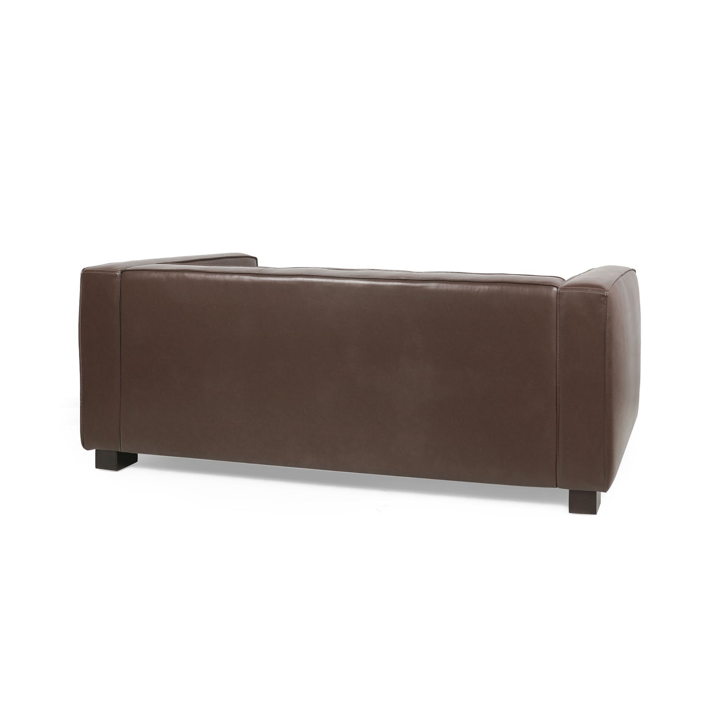 Contemporary 3 Seater Sofa With Tuxedo Design - Dark Brown