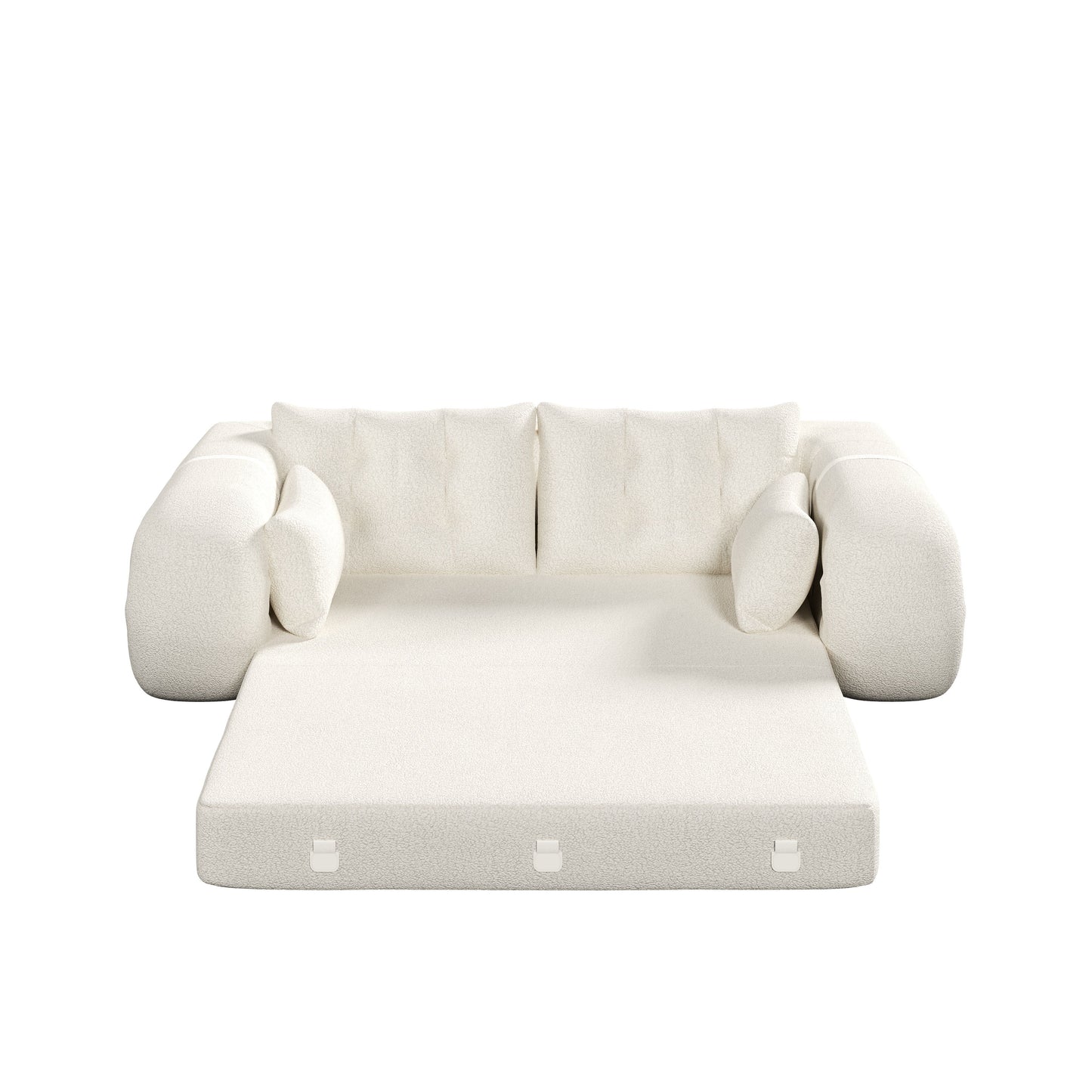 Human Dog Bed, Lazy Sofa Couch, Multifunctional Foldable Sofa Bed, 3 In 1 Teddy Fabric Sleeper Sofa Bed For Living Room Guest Bed, Playroom - Beige