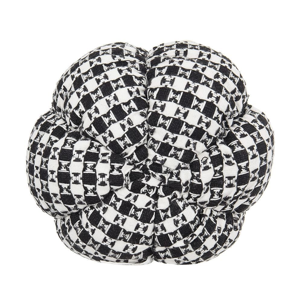 Plaid Pumpkin Decor, For Holiday Halloween Decoration (Set of 2) - Black / White