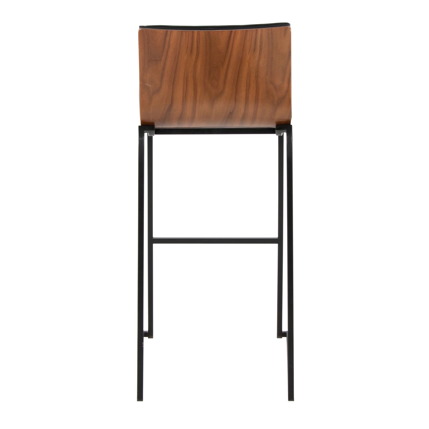 Mason Mara - Contemporary Fixed Height Barstool (Set of 2) - Black / Walnut / Black
