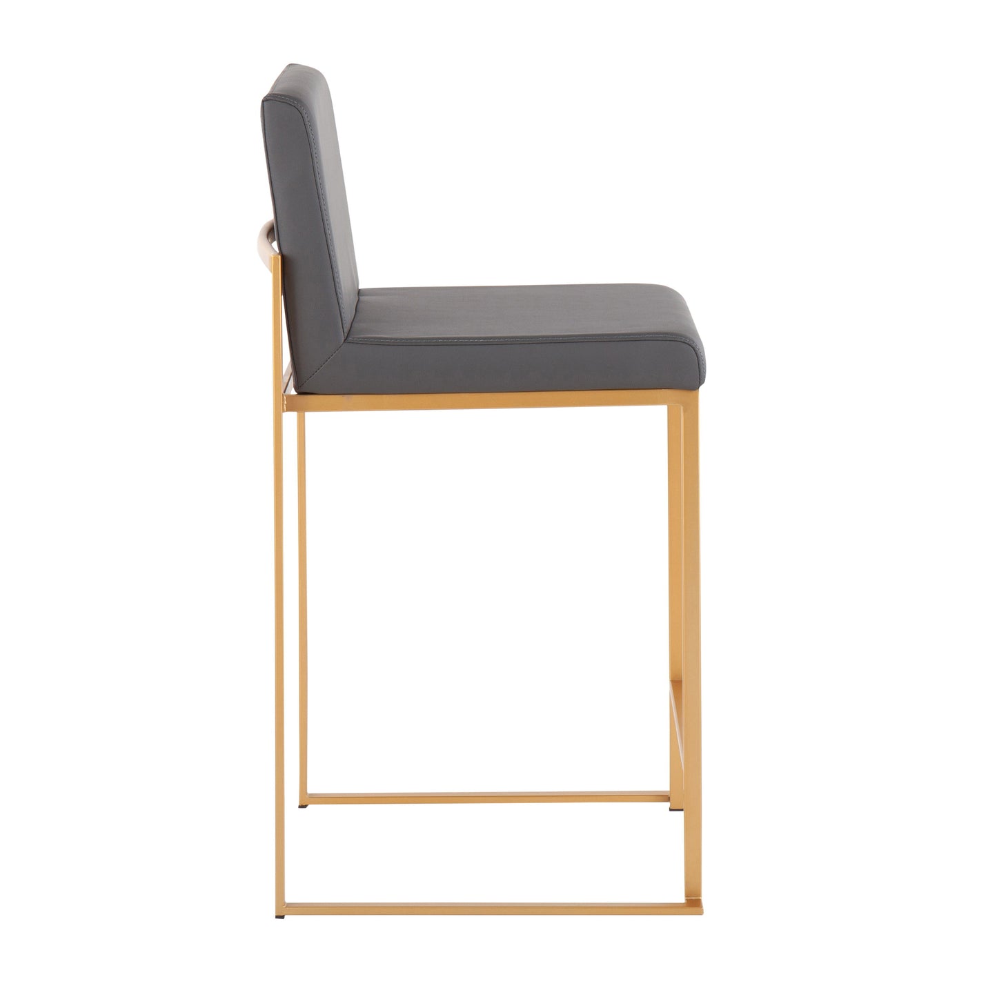 Fuji - Contemporary High Back Counter Stool (Set of 3) - Gold / Gray