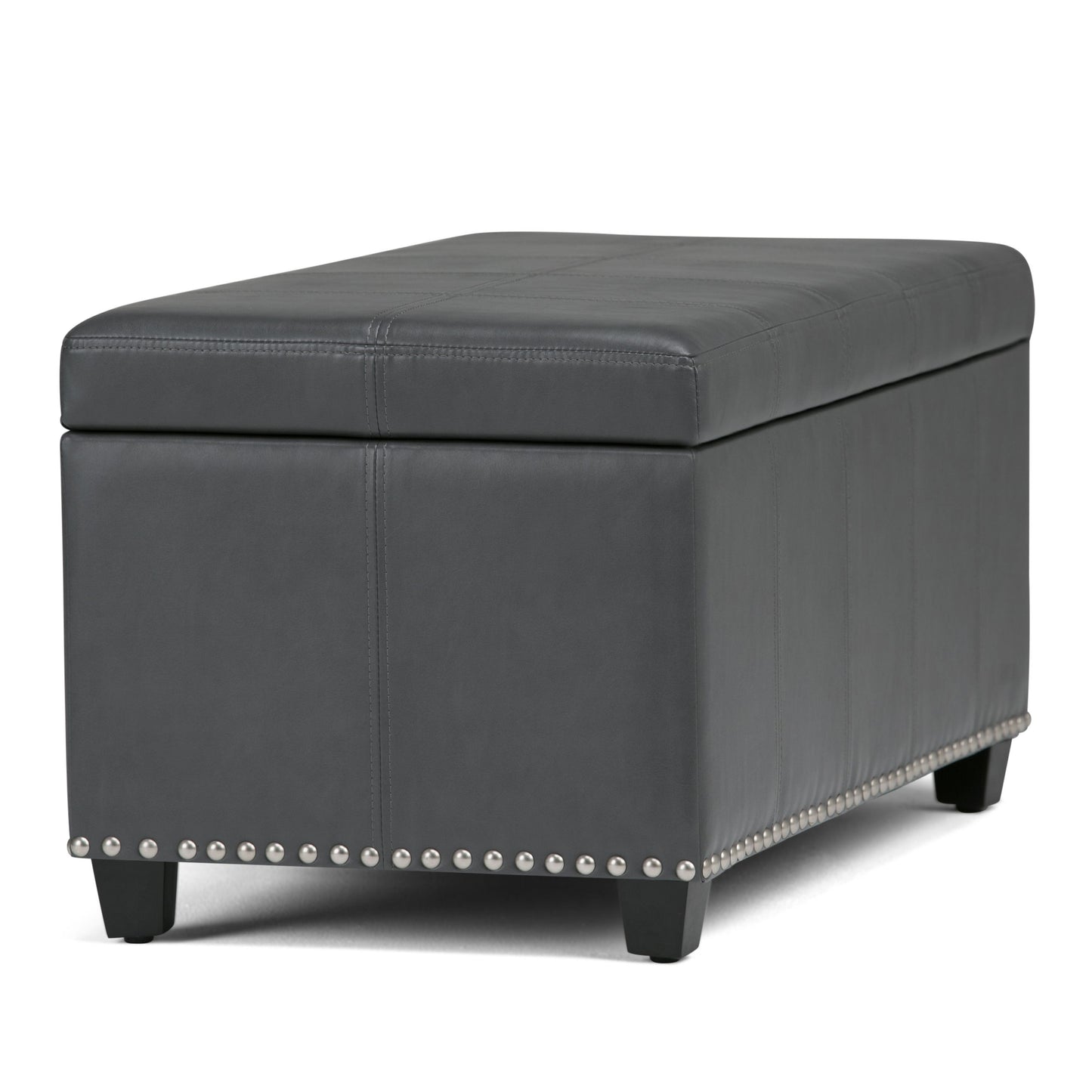 Amelia - Storage Ottoman Bench - Stone Gray