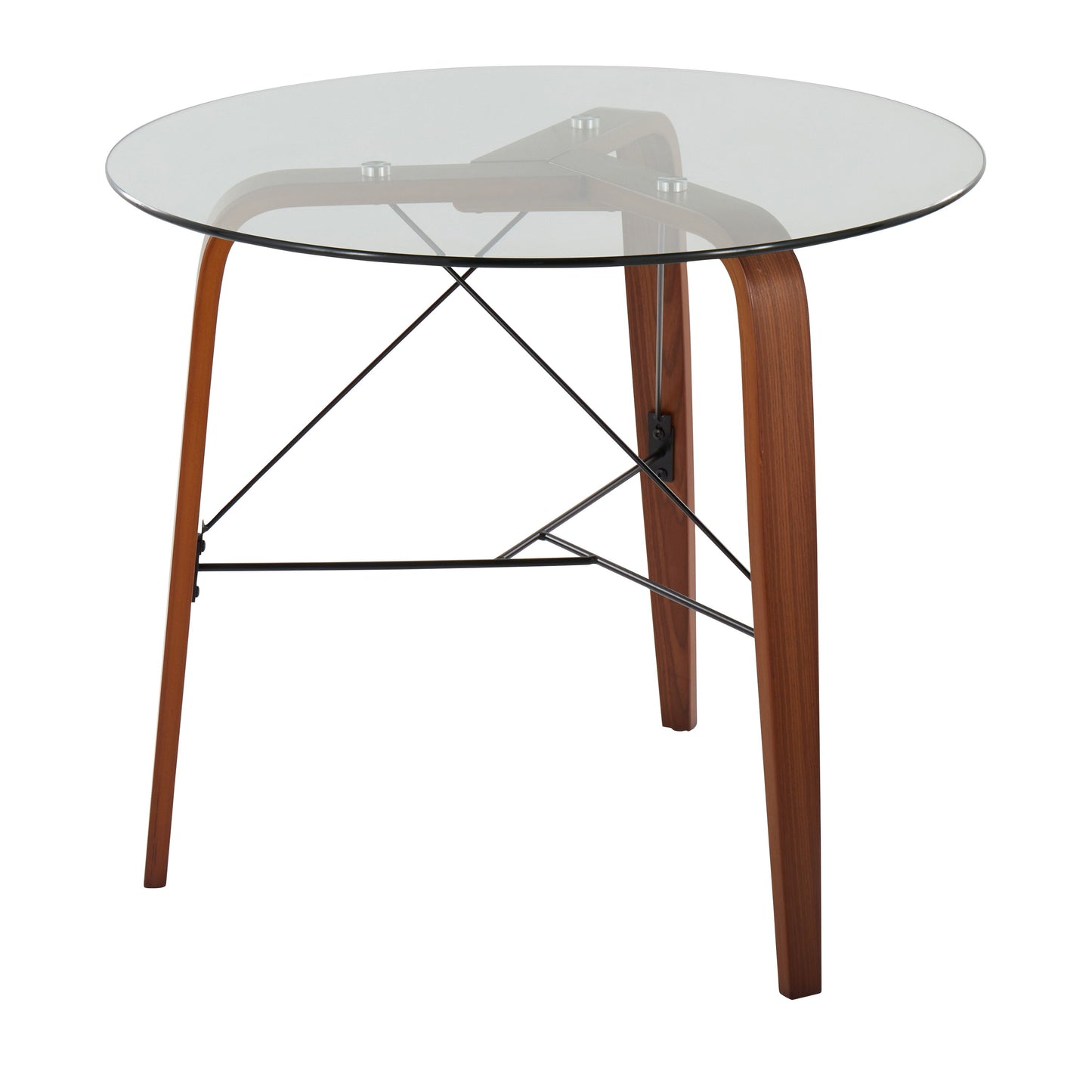 Trilogy - Contemporary Round Dinette Table - Walnut / Clear