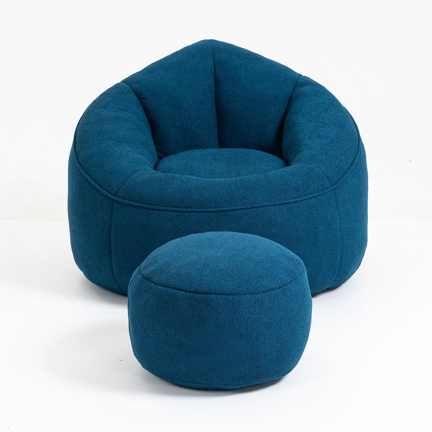 Bedding Bean Bag Sofa Chair High Pressure Foam Bean Bag Chair Adult Material With Padded Foam Padding Compressed Bean Bag With Footrest - Blue