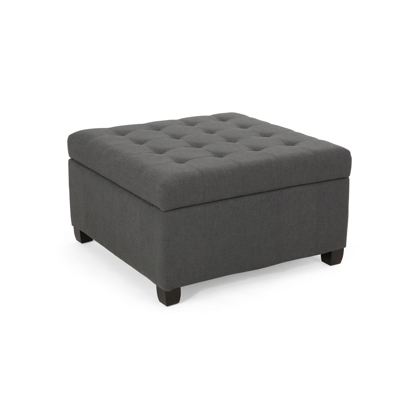 Isabella - Ottoman Contemporary Storage Solution - Dark Gray