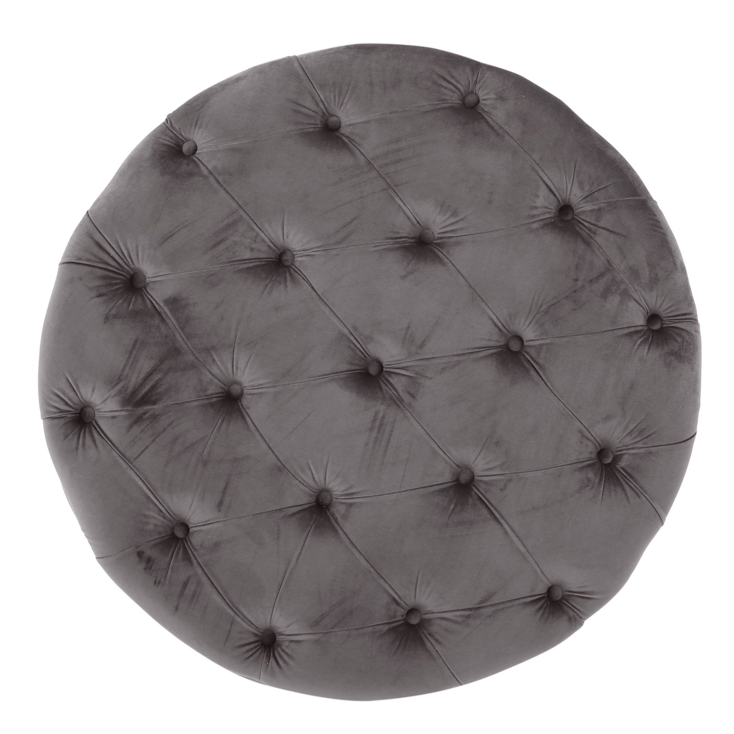 Modern Velvet Ottoman Footstool With Plush Cushioning - Gray