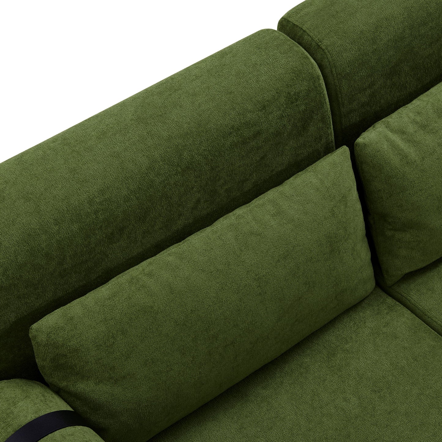 Modern Loveseat Sofa 2 Seater With USB Ports, Cylindrical Armrests - Green