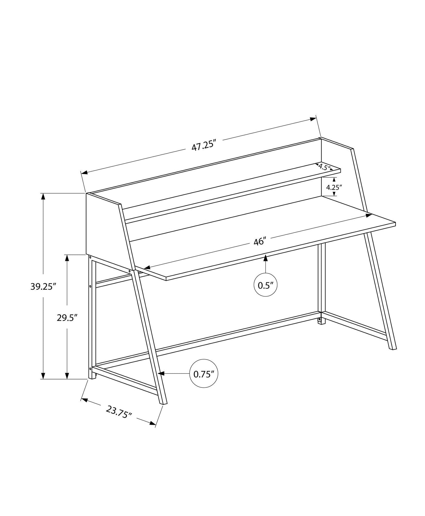 Computer Desk For Home Office, Laptop, Storage Shelves, Contemporary & Versatile Placement - Natural