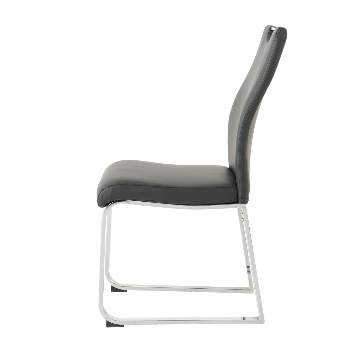 Modern Dining Chair (Set of 2), Upholstered With Cloth And Electroplated Metal Legs For Home Furniture - Charcoal Gray