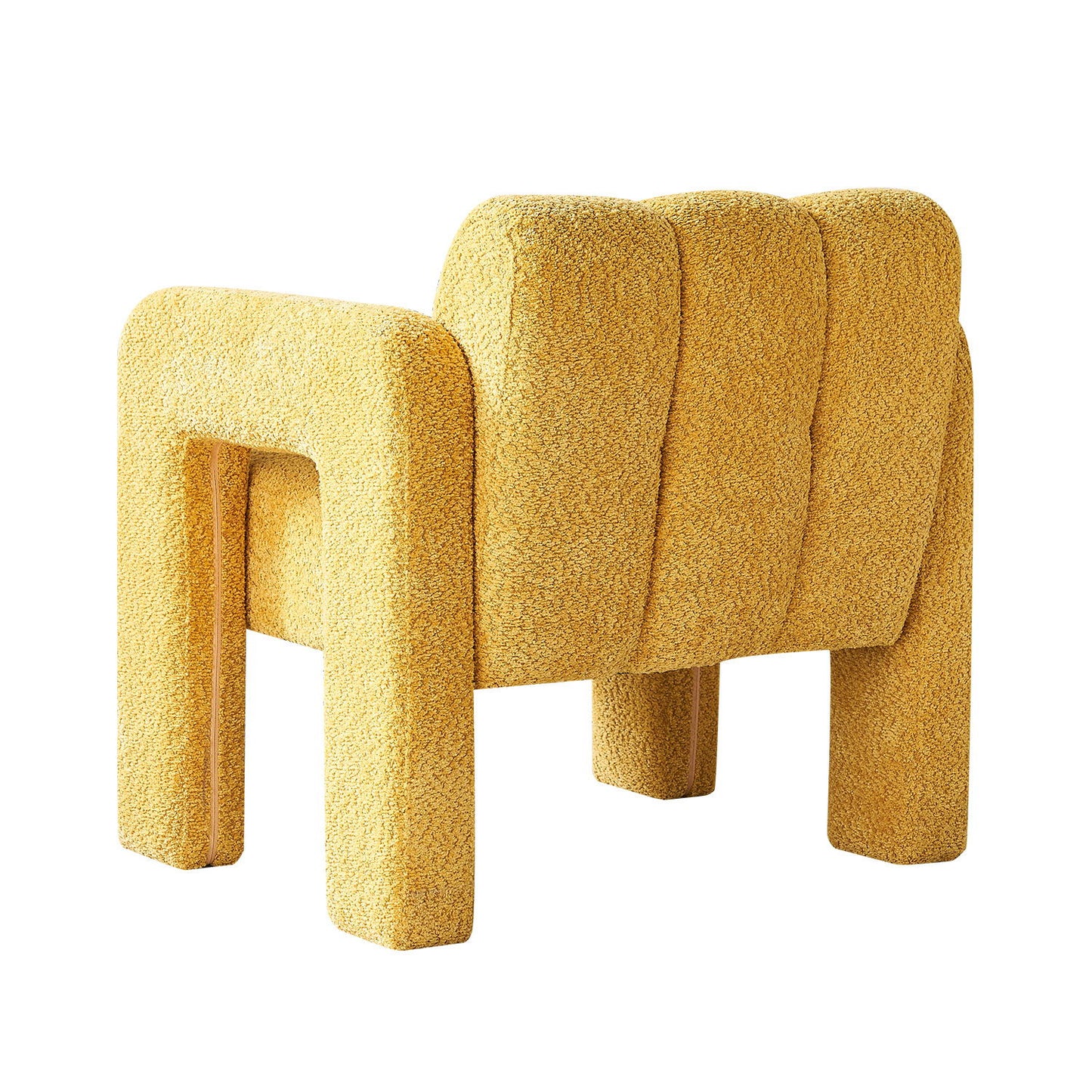 31.10" Wide Boucle Upholstered Accent Chair - Yellow