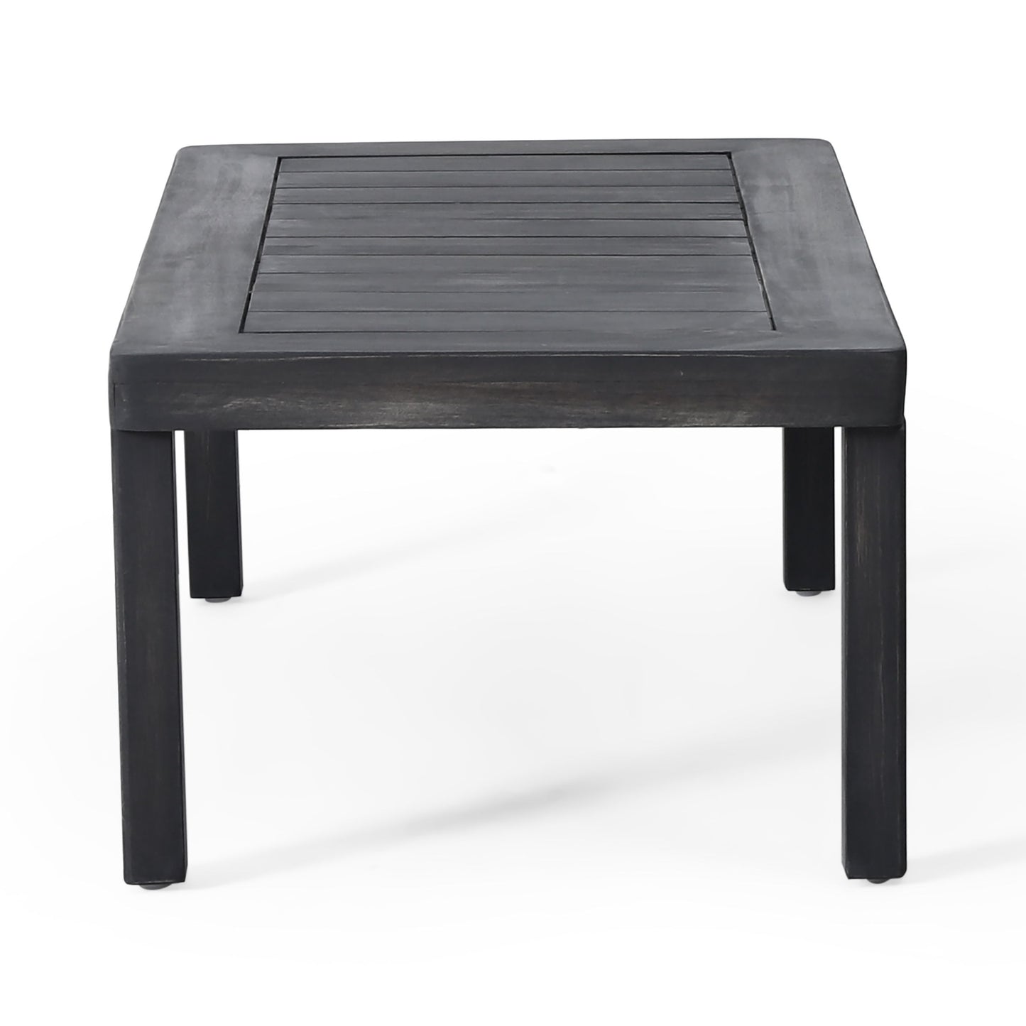 Acacia Wood Loveseat And Coffee Table Set With Cushions - Gray