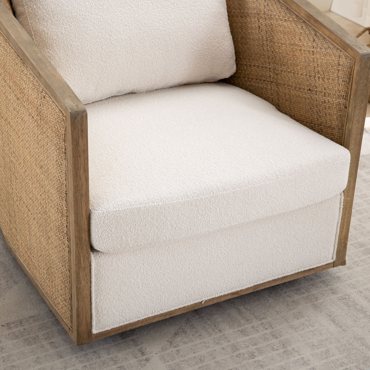 Swivel Barrel Chair, Comfy Round Accent Sofa Chair With 360 Degree Swivel, Leisure Arm Chair For Living Room, Nursery, Hotel, Bedroom, Office, Lounge - Beige