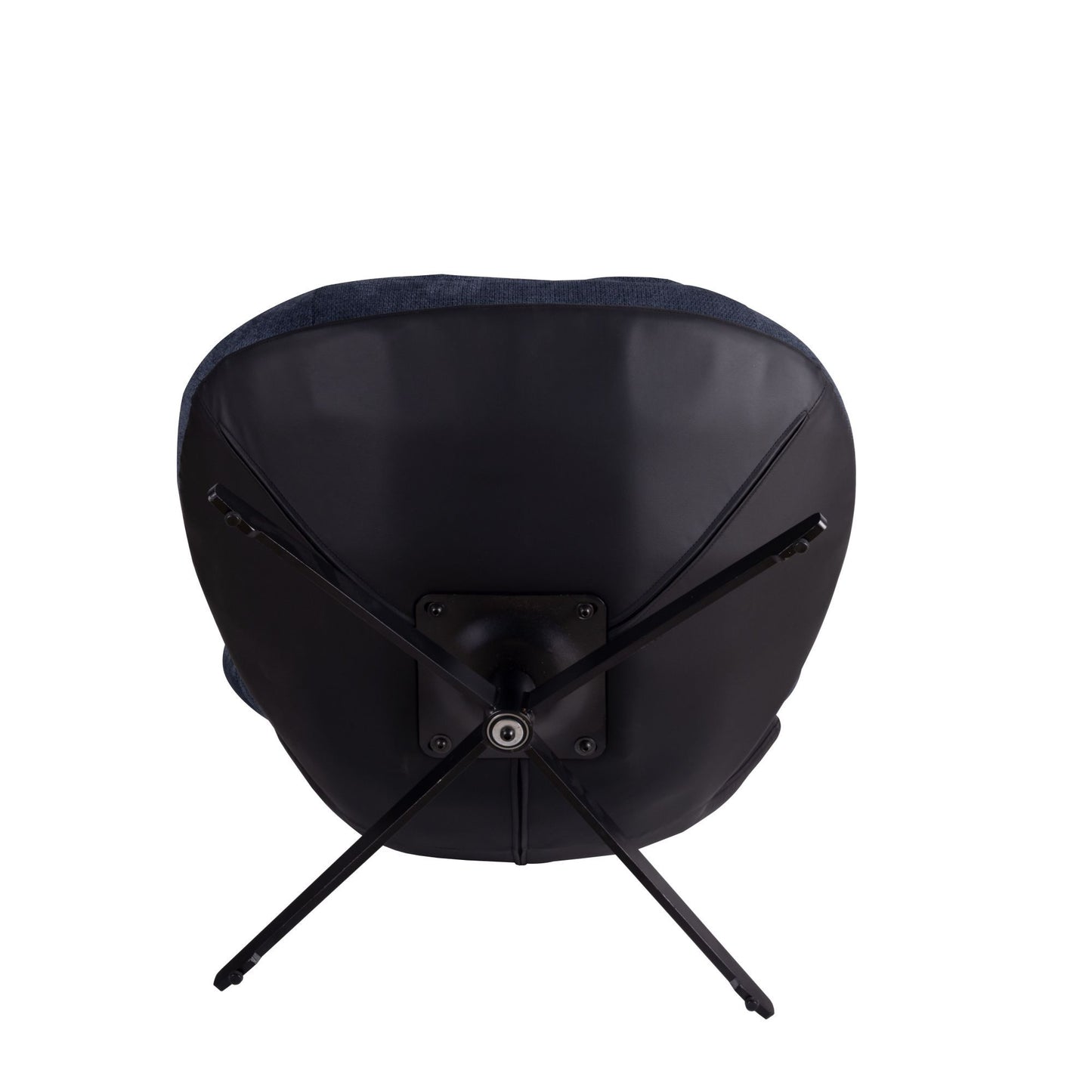 360ÔøΩÔøΩ Swivel Office Chair, Modern Chenille Chair With And Metal Base Frame, No Wheels, Accent Chair - Dark Blue
