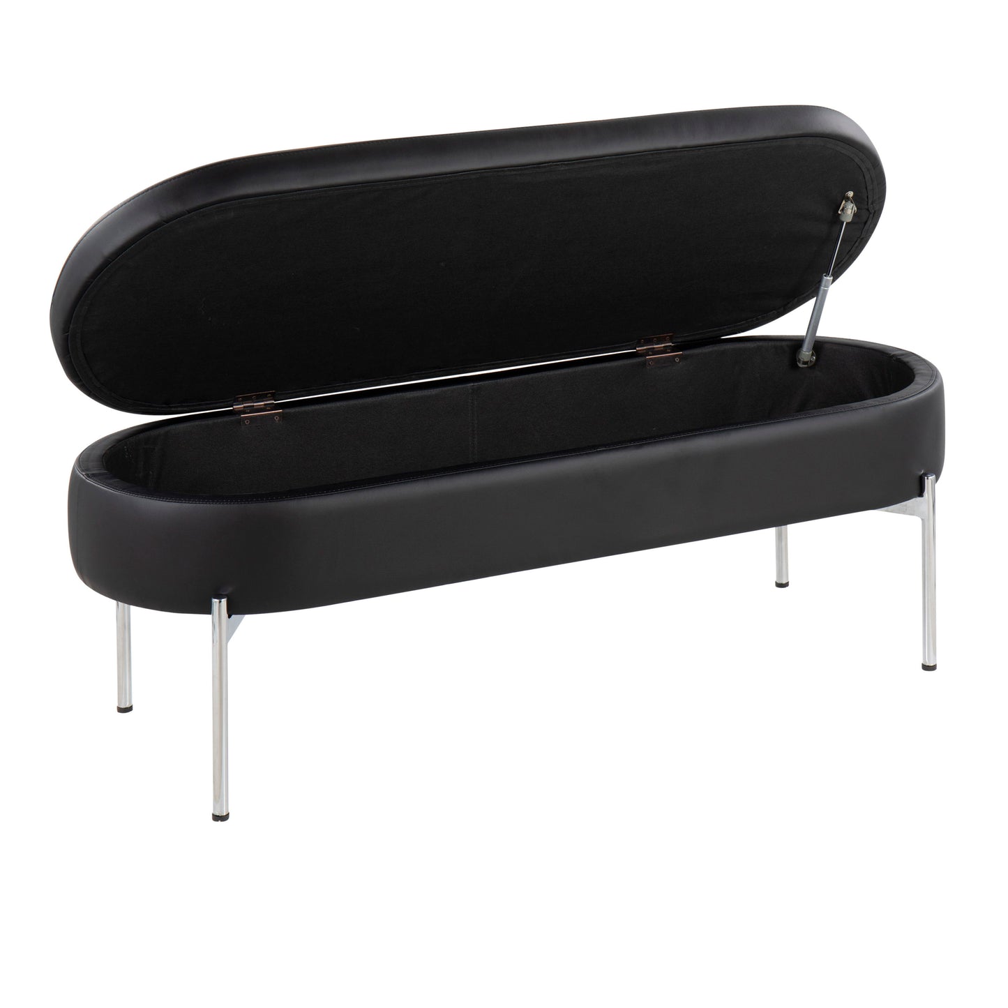 Chloe - Contemporary / Glam Bench - Chrome / Black