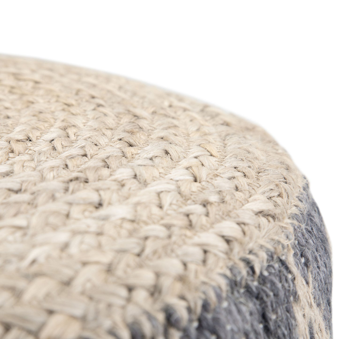 Edgeley - Round Pouf - Gray / Natural