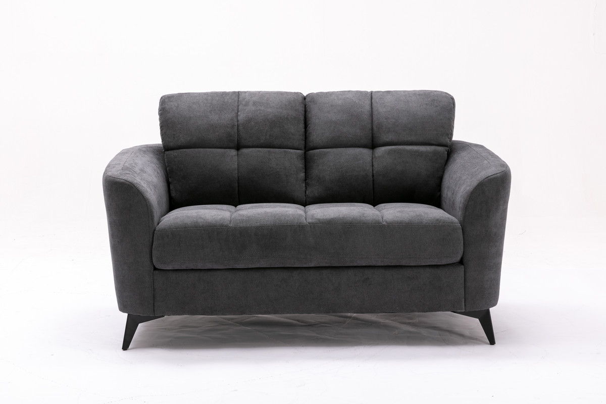 Callie - Woven Fabric Living Room Sofa, Loveseat (Set of 2) - Gray