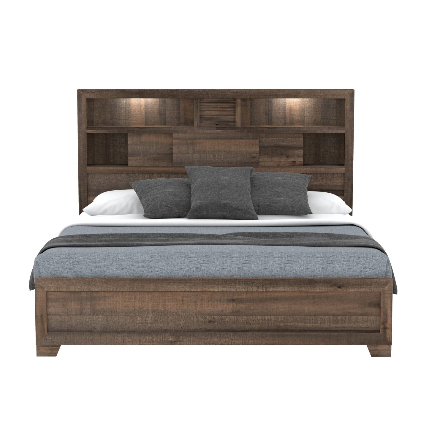 Plinz - Queen Bookcase Bed - Brown