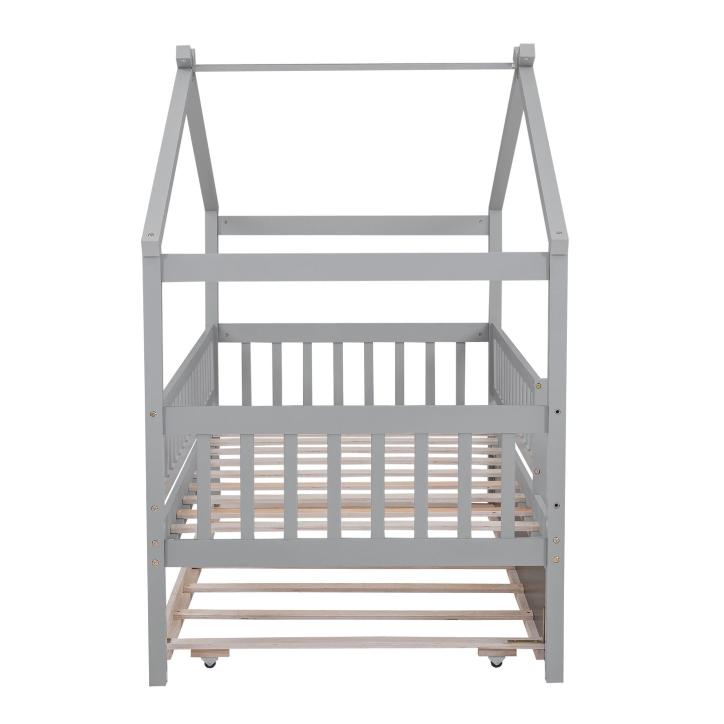Twin Size House Bed & Twin Size Trundle - Gray
