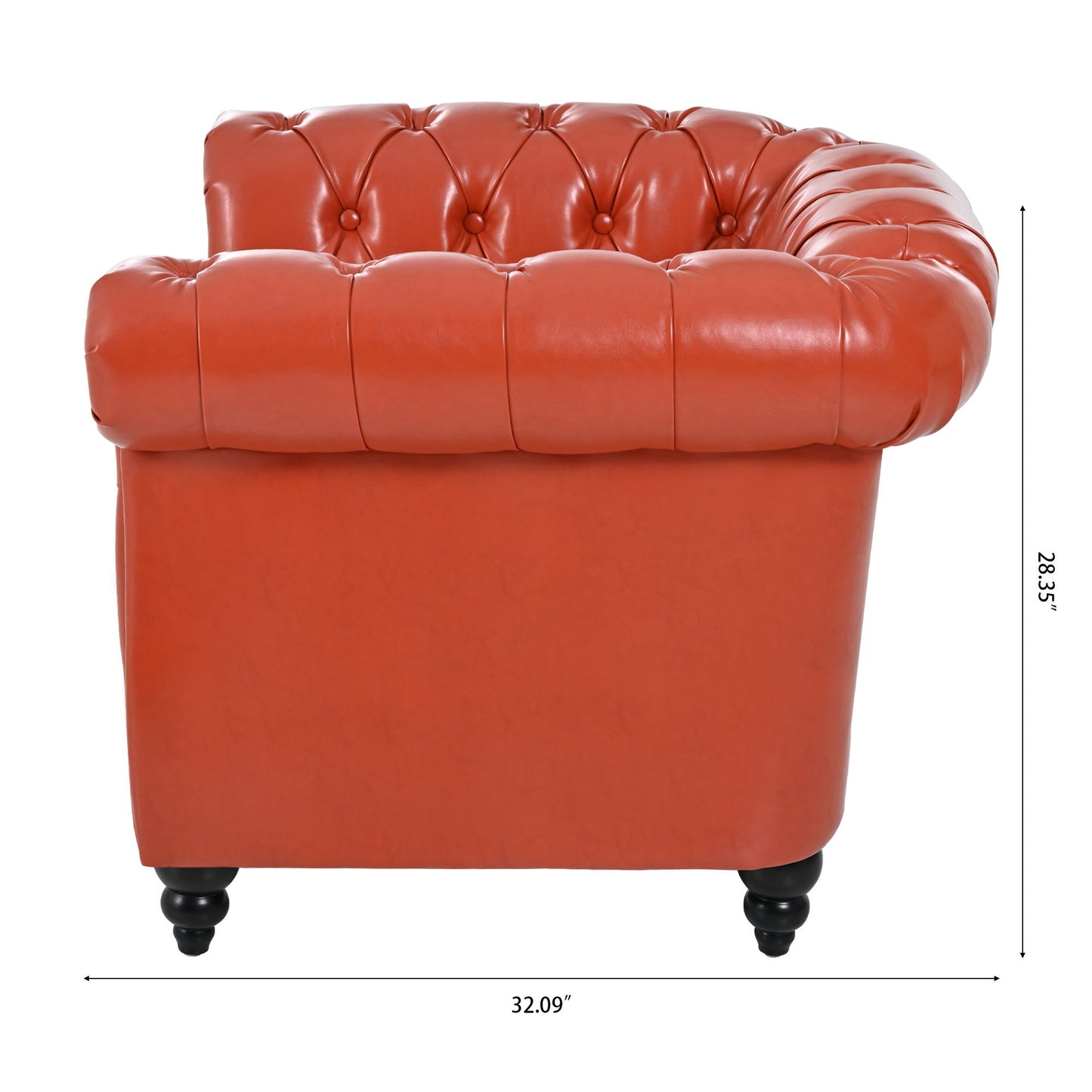 1 Seater Sofa For Living Room - Orange