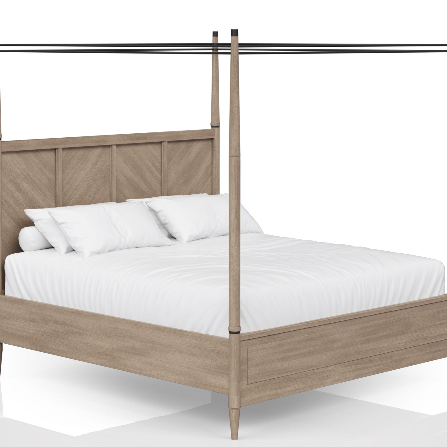 Queen Canopy Bed - Sand