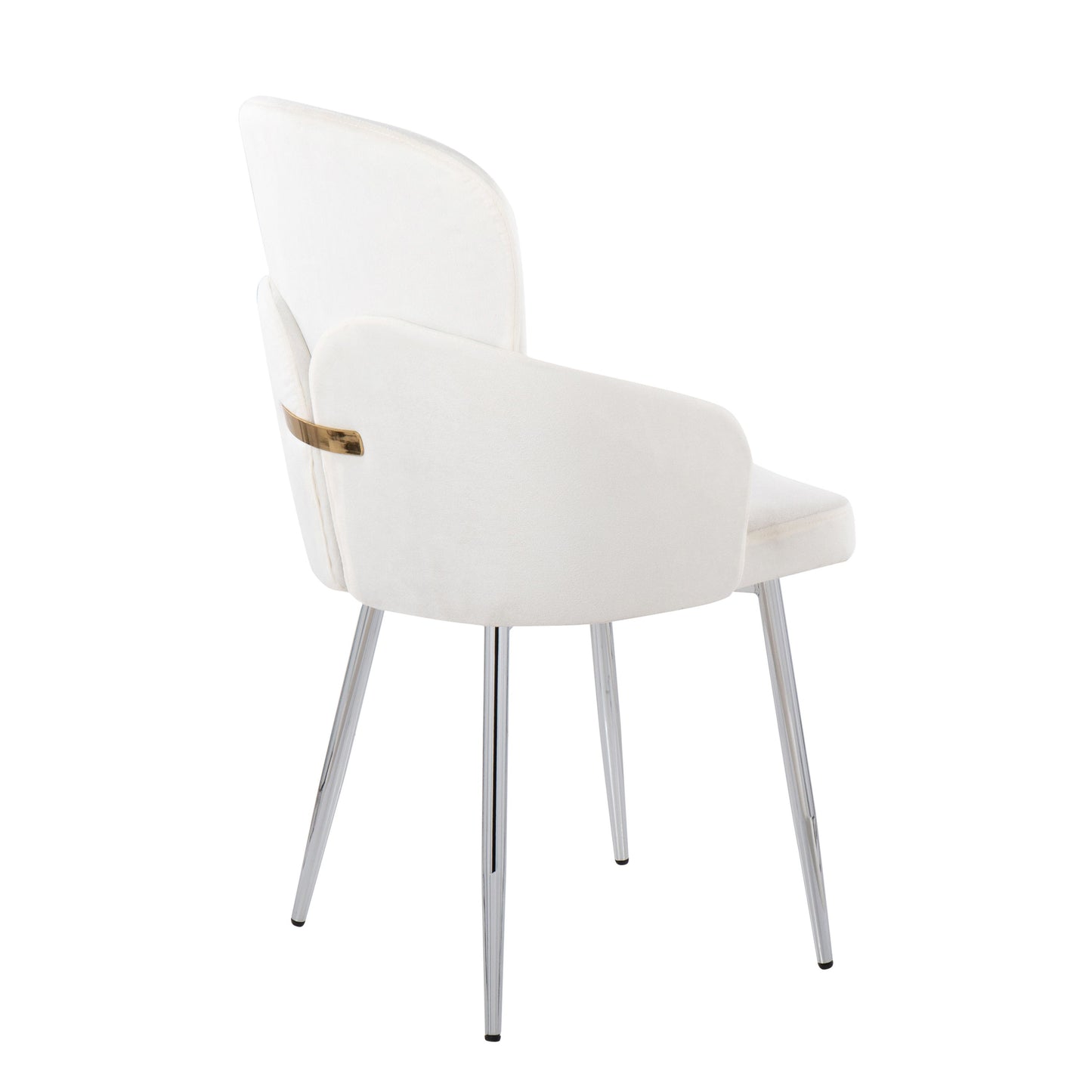 Dahlia - Contemporary Dining Chair (Set of 2) - Chrome / Cream