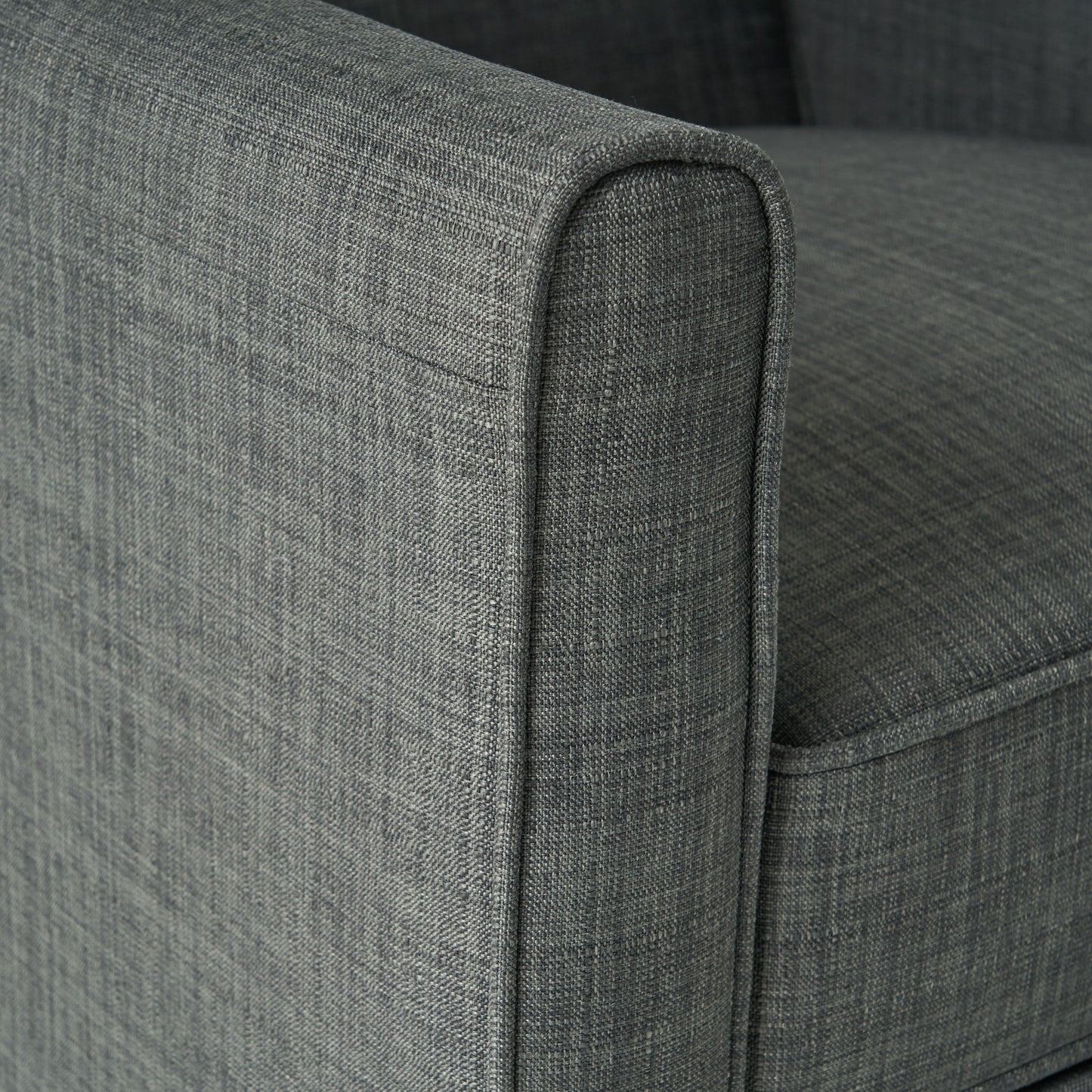 Linen Push Back Chair For Elegant Home - Dark Gray
