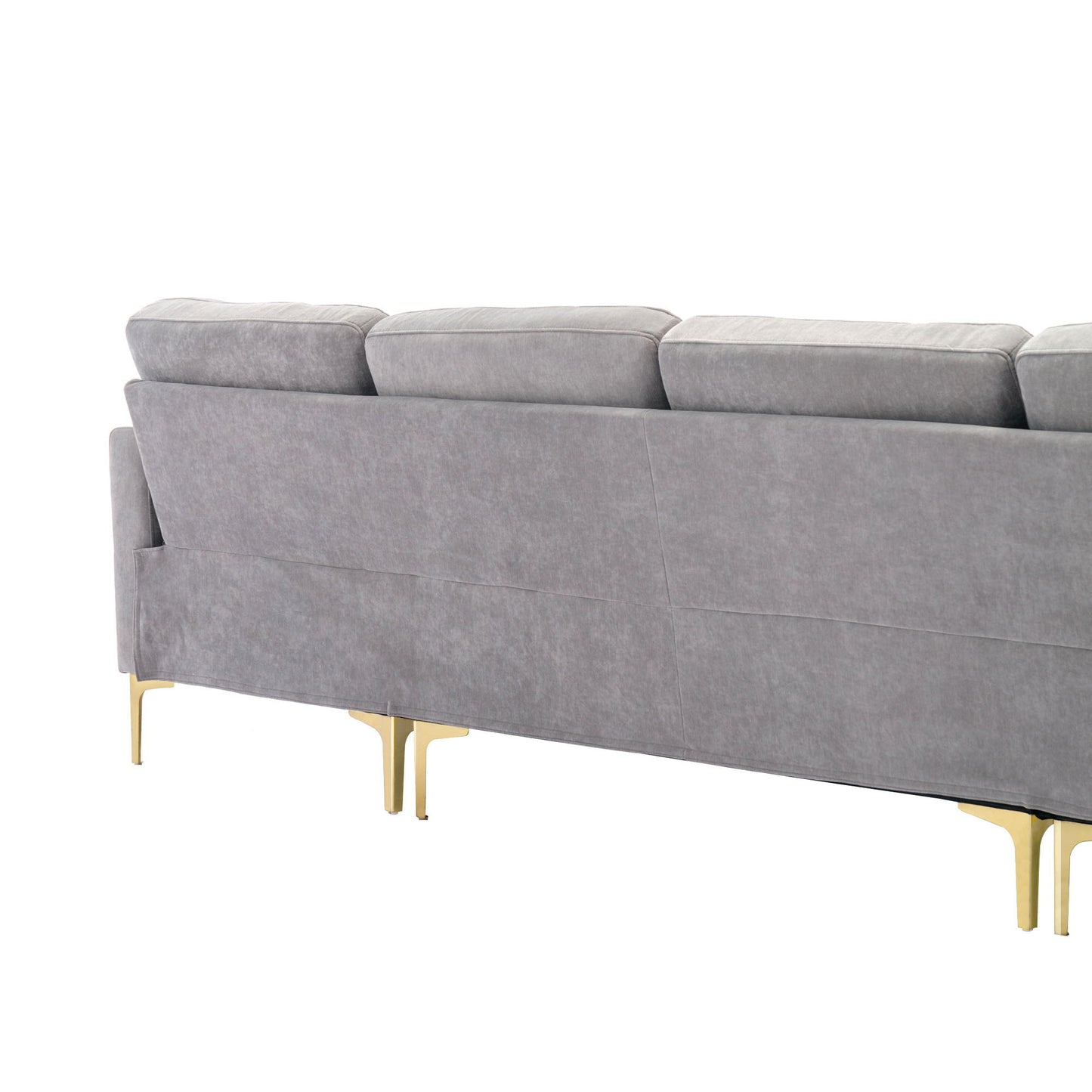 Convertible Sectional Sofa Couch With Movable Ottoman - Light Gray