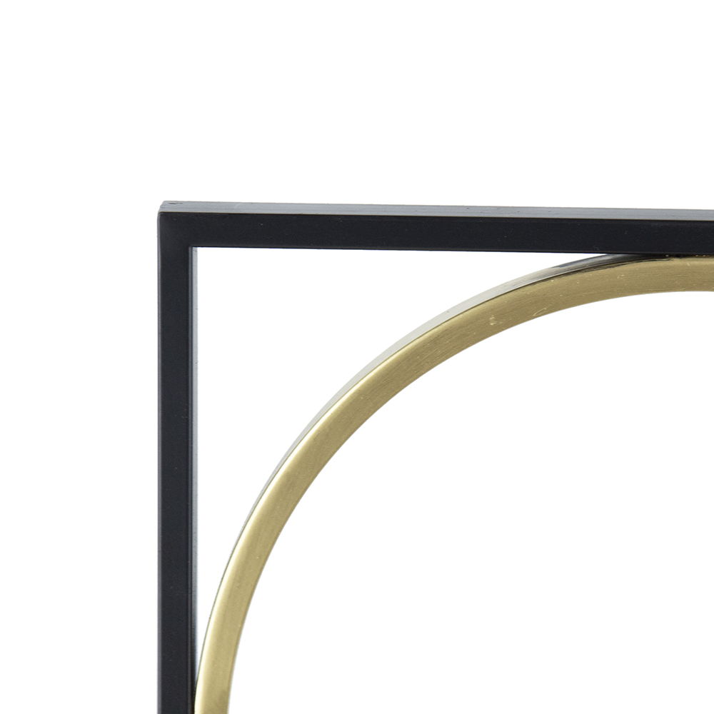 Eclectic Styling Metal Beaded Wall Mirror With Contemporary Design For Bedroom, Liveroom & Entryway - Golden Black