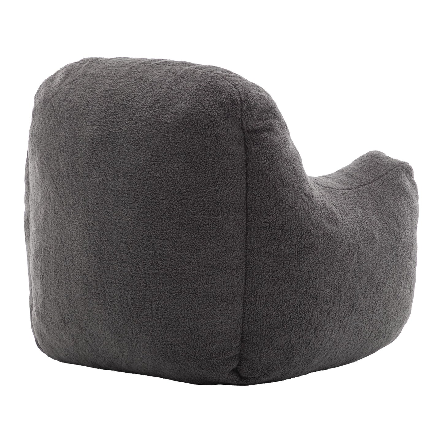 Comfy Bean Bag Chair With Filler, Tufted Memory Foam Sofa Teddy Fabric, Fluffy And Cozy Seating For Dorm, Apartment, Or Living Room - Dark Gray