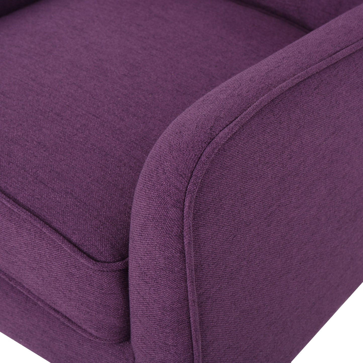 Modern Arm Chair With Tufted Back Fabric And Birch Wood Legs - Purple