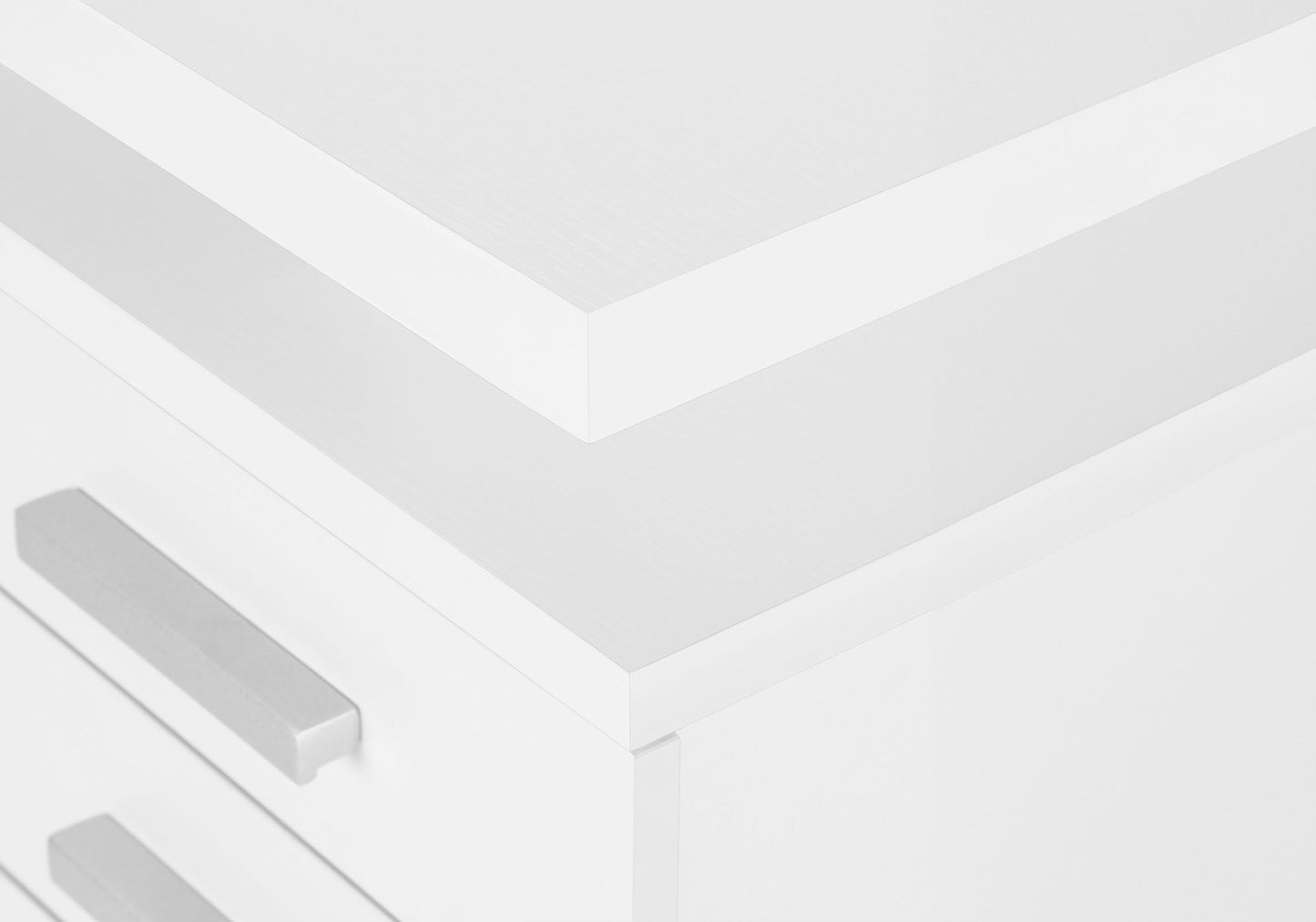 Computer Desk For Home Office, Laptop, Left, Right Set - Up, Storage Drawers, Contemporary And Modern - White