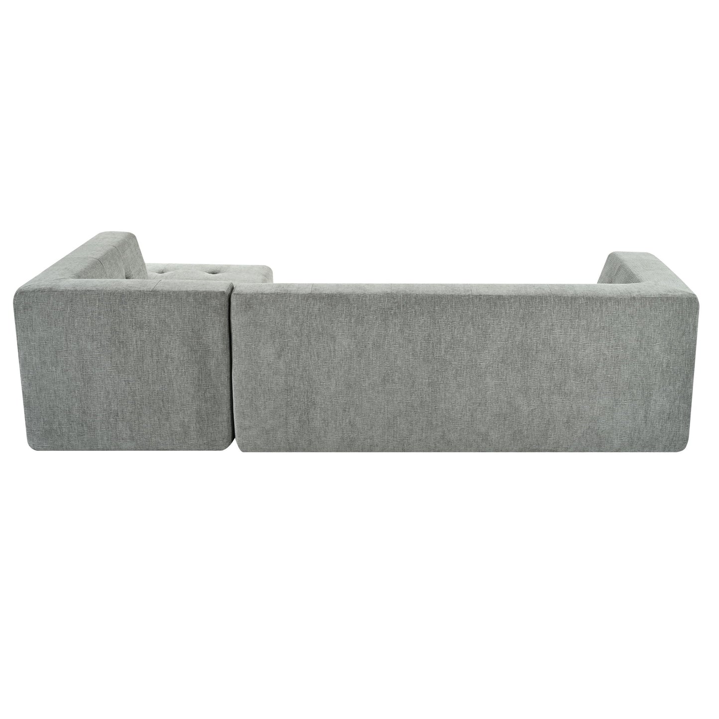 Modular Combination Sofa Set, Modern Minimalist Sofa, Living Room Upholstered Sofa Bed, Bedroom, 2 Pieces Computer Free Combination, L - Shaped - Light Gray