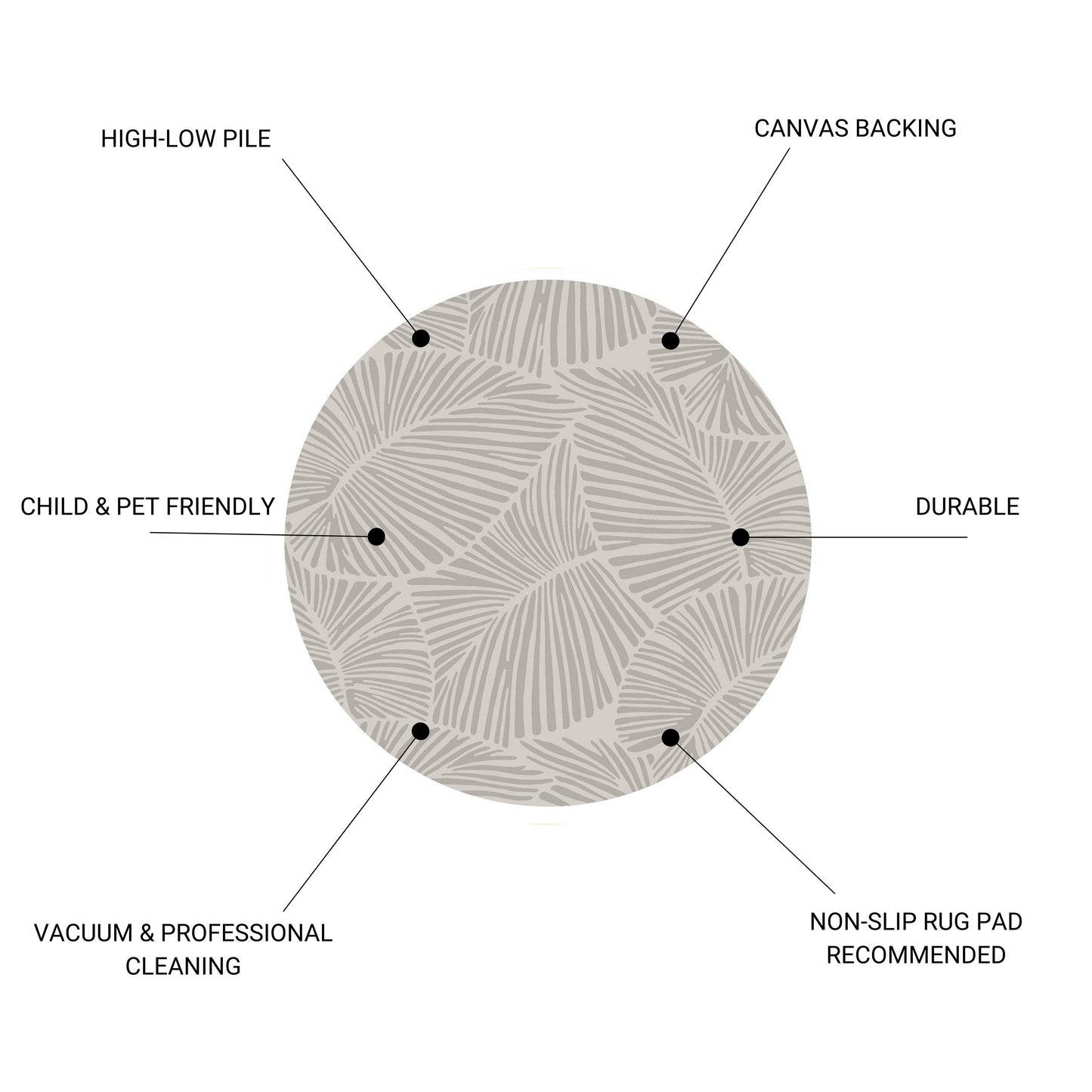 Curve - Round Rug - Silver