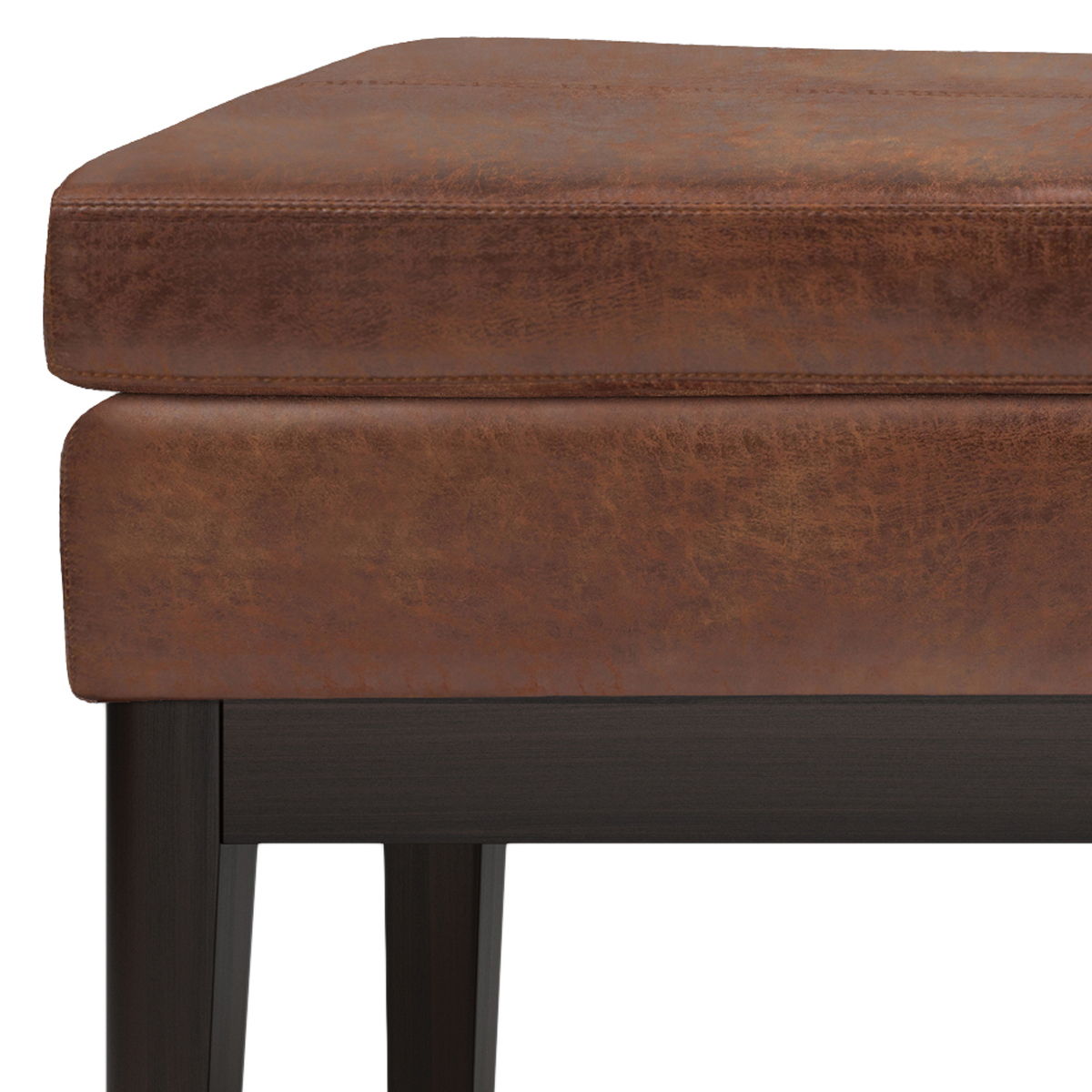 Carlson - Ottoman Bench - Distressed Saddle Brown