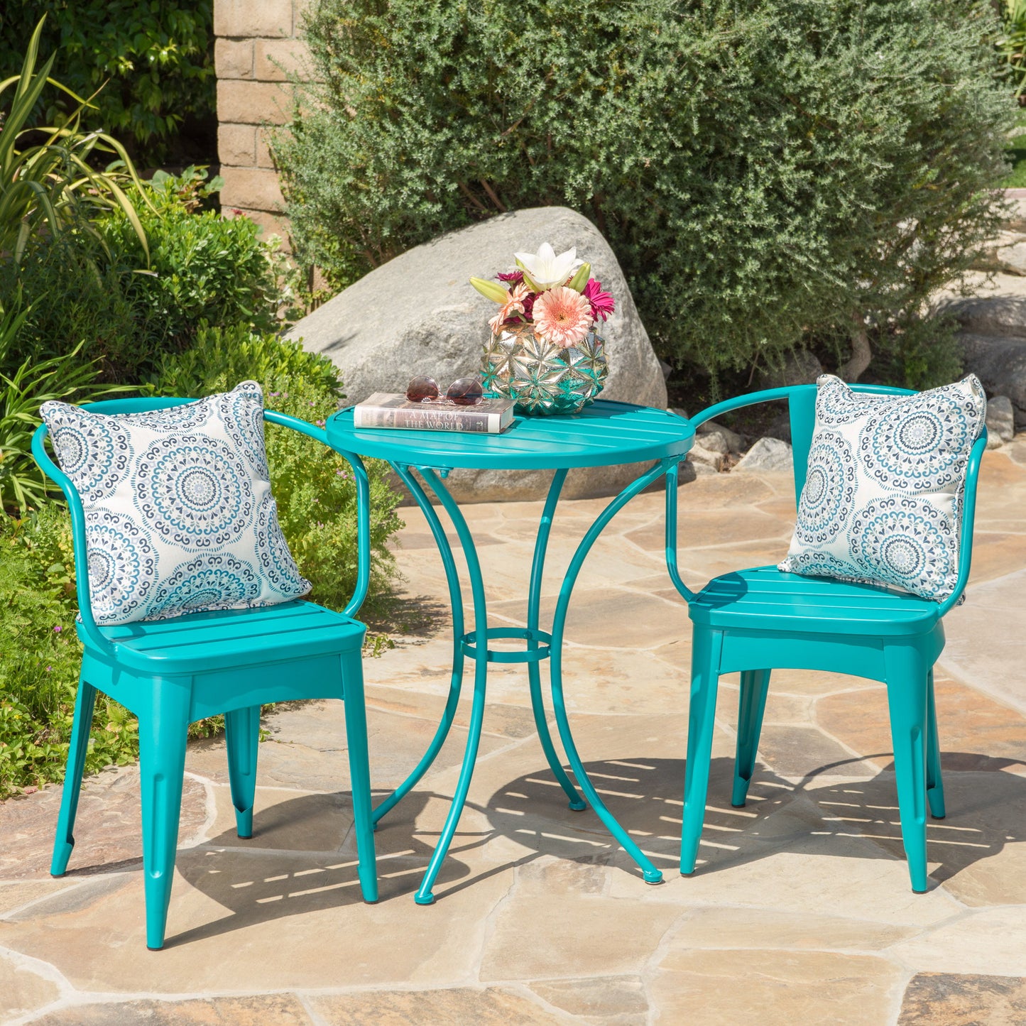 Colmar - 3 Piece Metal Set - Teal