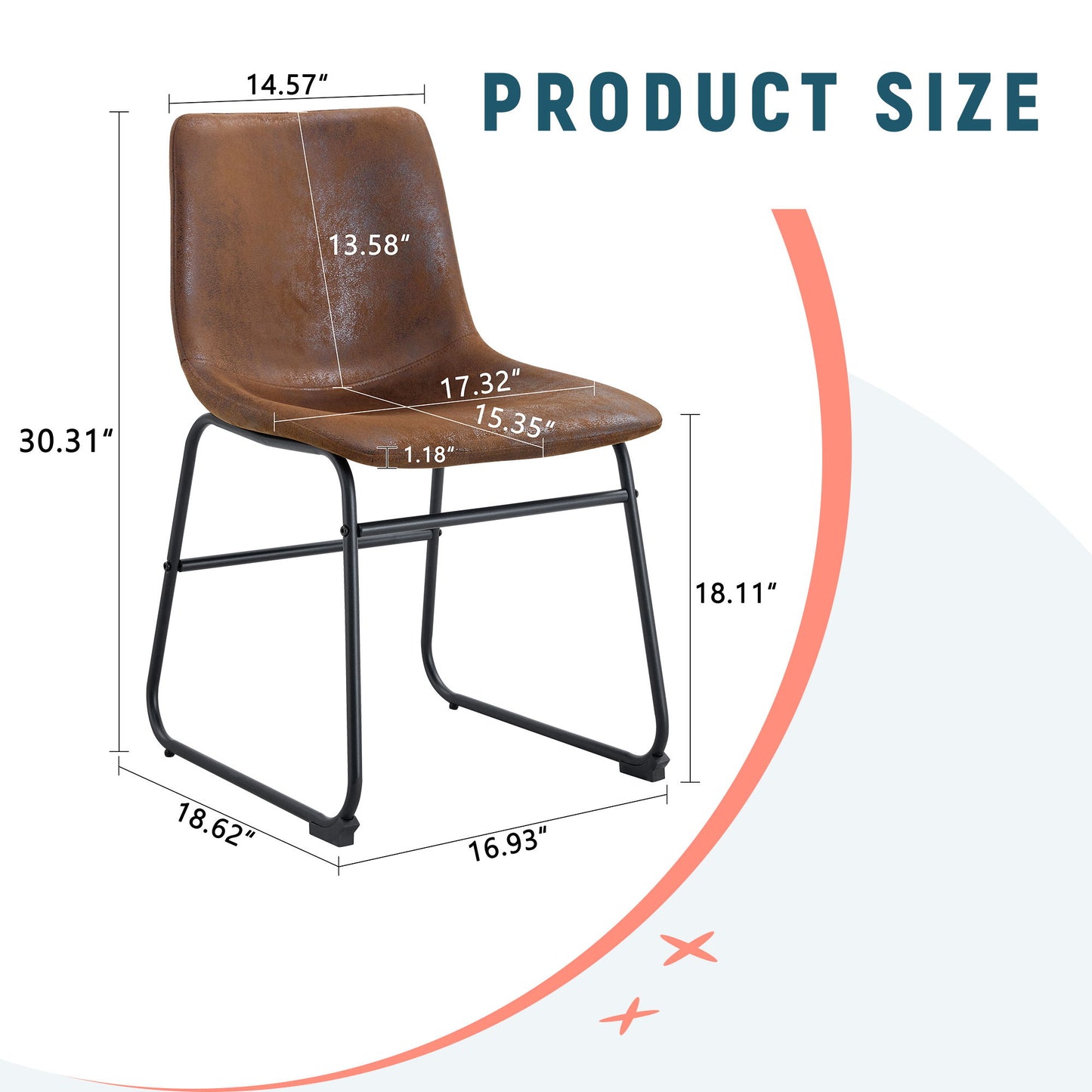 (Set of 4) Retro Chairs, Comfortable Bar Stools, Suitable For Industrial And Vintage Style Environments - Brown