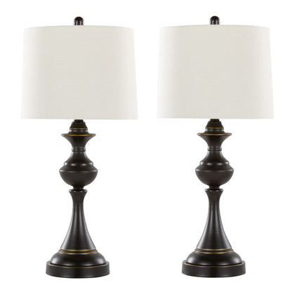 Montgomery - Contemporary Table Lamp (Set of 2) - Oil Rubbed Bronze / Off White