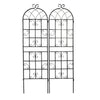 2 Pack Metal Garden Trellis Rustproof Trellis For Climbing Plants Outdoor Flower Support - Black