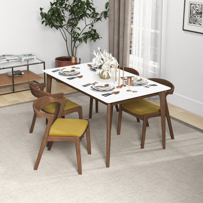 Dakota - Velvet Dining Chair (Set of 2) - Brown / Yellow