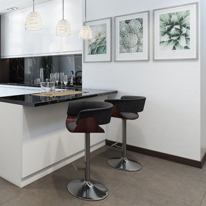 Sheldon - Adjustable Swivel Bar Stool - Charcoal Gray