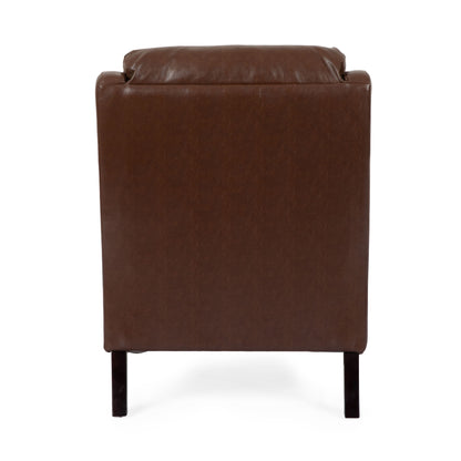 Contemporary Club Chair With Waterfall Back - Dark Brown