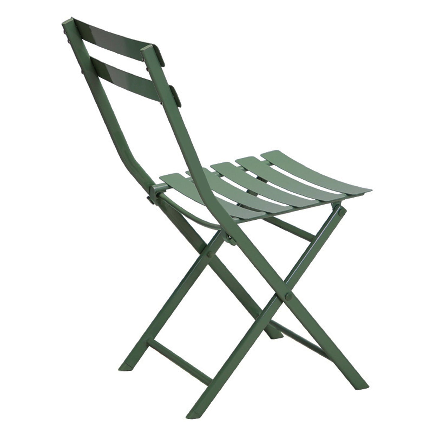 3 Piece Patio Bistro Set Of Foldable Squaretable And Chairs - Dark Green