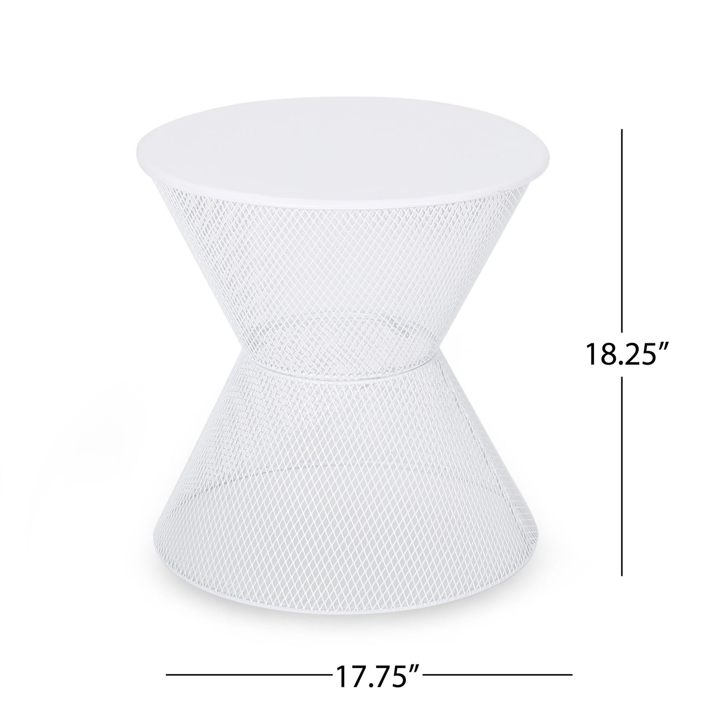 Contemporary Nevada Side Table With Mesh Design - Matte White