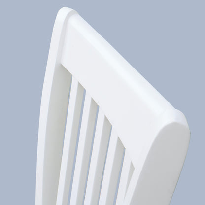 Dining Room Furniture (Set of 2) Chairs With Gray Cushioned Seats And Wooden Back - White - White