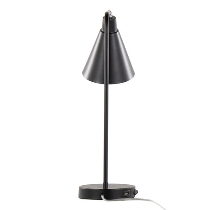 Pix - Contemporary Task Lamp Built In USB Port - Matte Black / White