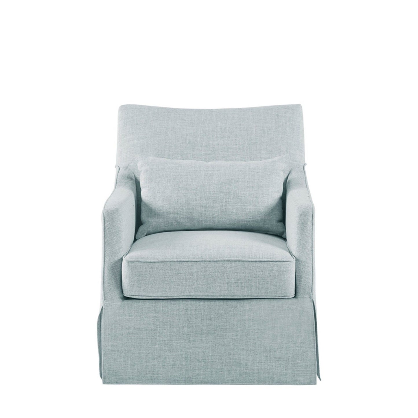 Modern Design London Skirted Swivel Chair With 360 Degree Rotation - Light Blue